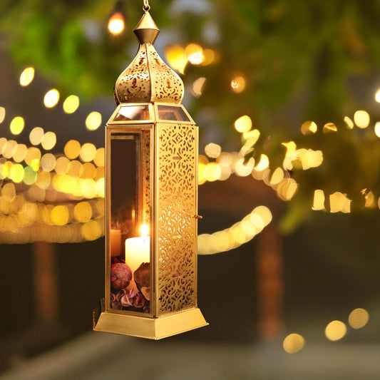 Jodhpur Hexilgree lantern Light in Antique Gold