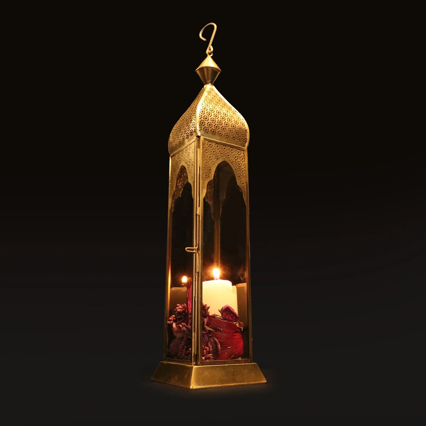 Tejo Tower Metal Lantern light in antique gold GL-4168B-BR