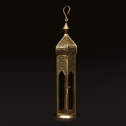 Arabian Tower Metal Lantern Light in antique gold - GL-4440B-BR