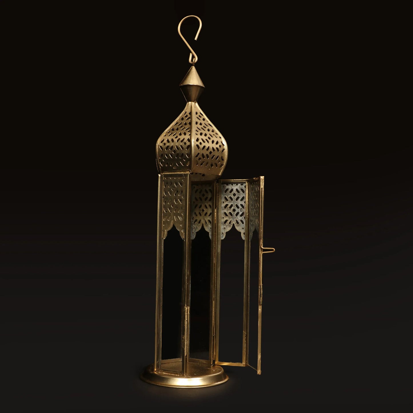 Arabian Tower Metal Lantern Light in antique gold - GL-4440B-BR