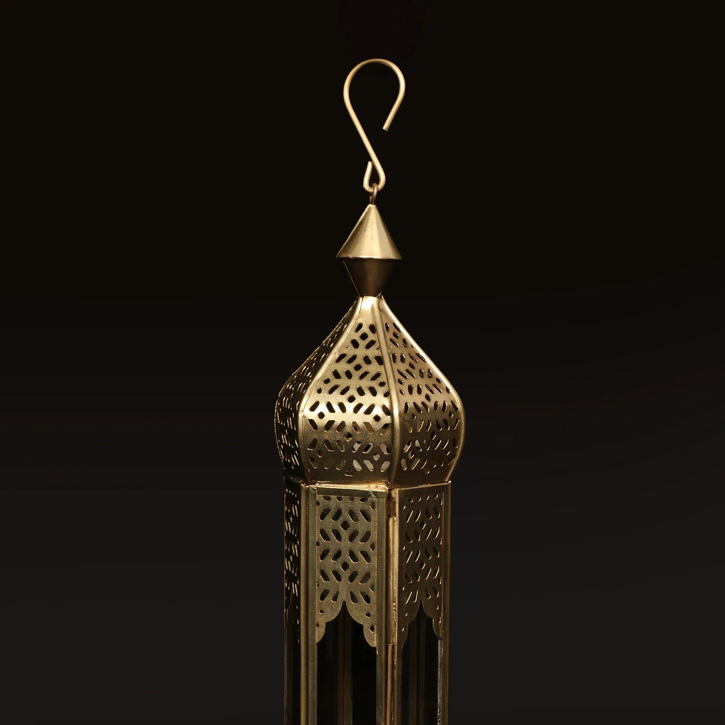 Arabian Tower Metal Lantern Light in antique gold - GL-4440B-BR