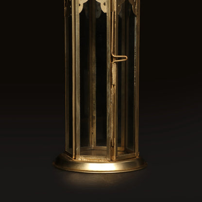 Arabian Tower Metal Lantern Light in antique gold - GL-4440B-BR