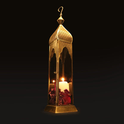 Tejo Tower Metal Lantern light in antique gold GL-4168B-BR