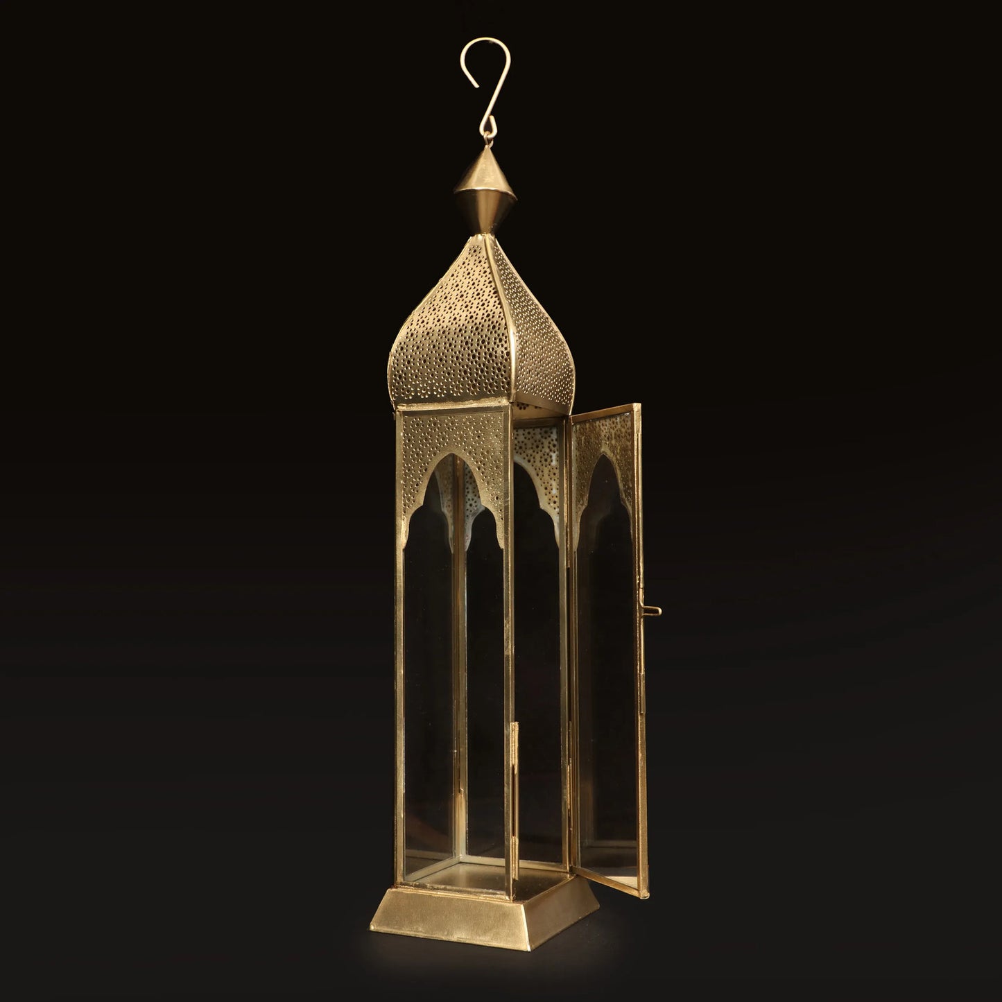 Tejo Tower Metal Lantern light in antique gold GL-4168B-BR