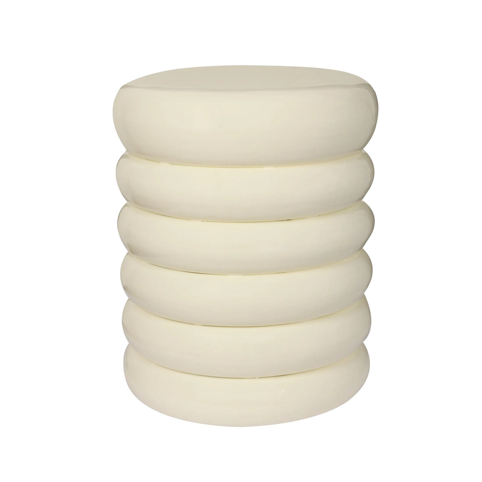 Ripples Effect Metal End Table-cum-Stool